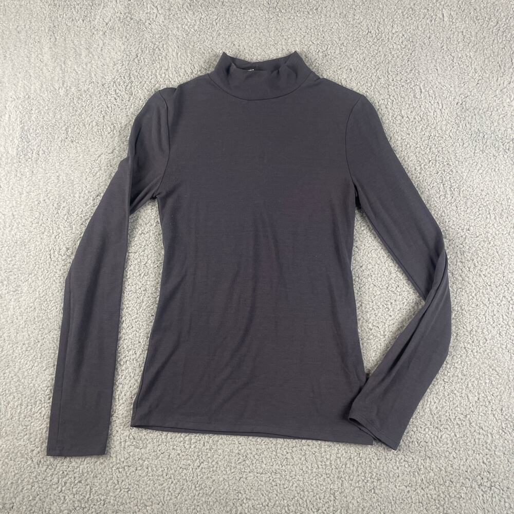 Forever 21 Women's S Black Polyester Rayon Spandex Turtleneck Long Sleeve Shirt